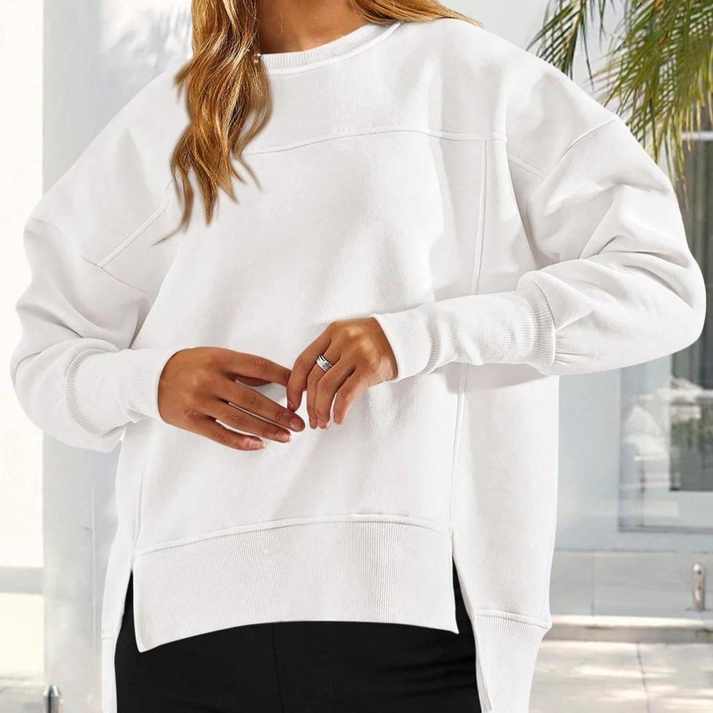 Women's Casual Long Sleeve Crew Neck Pullover Hoodie