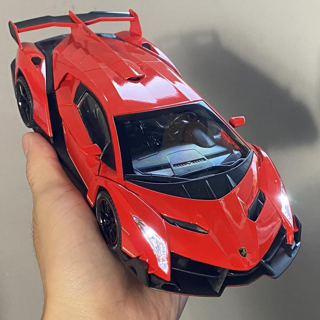 1/24 Lamborghini Veneno Limited Edition Supercar Alloy Diecast Metal Model Car Sound and Light Pull Back Children Toy Car Decoration Hobbies