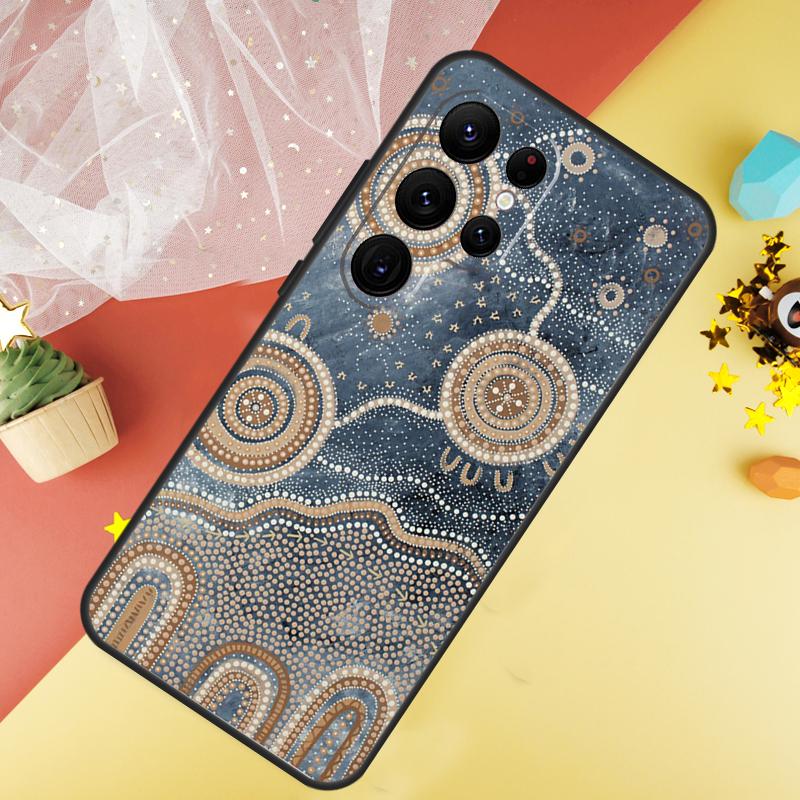 Aboriginal Kunst Druck Handyhülle Für Samsung Galaxy S25 Ultra S23 FE S21 S20 S22 S24 Ultra S9 S10 Plus Hülle Coque