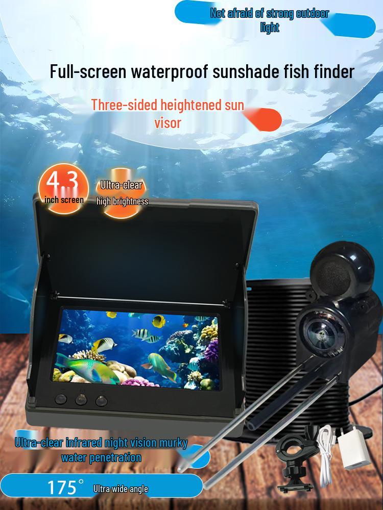 4.3/5" English-Russian Visual Fish Finder HD Night Vision Underwater Camera for Fishing