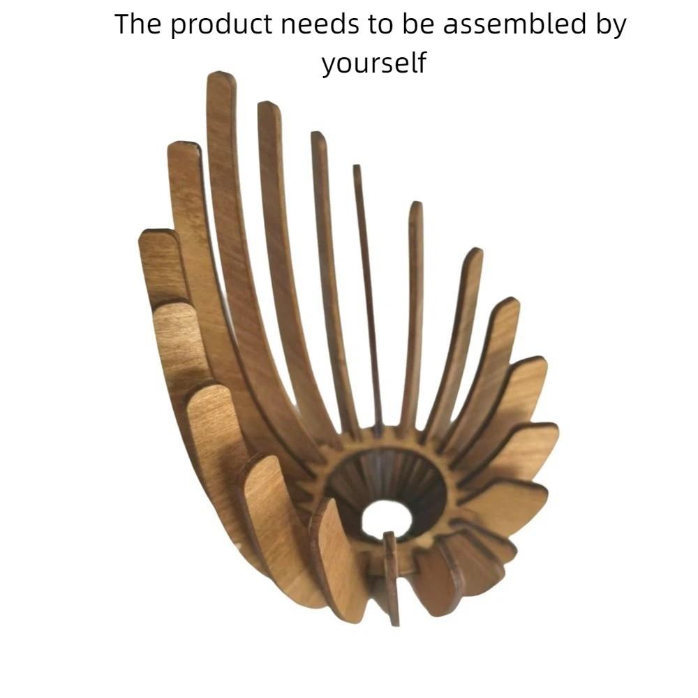 

Decorative Wooden Candle Holder Manual Assembly DIY Candle Stand Tea Light Holder Party Decoration коричневый