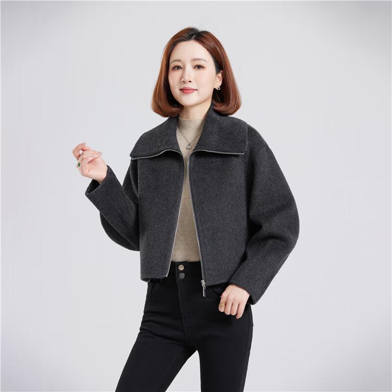 Women's 100% Wool Double-Faced Short Coat