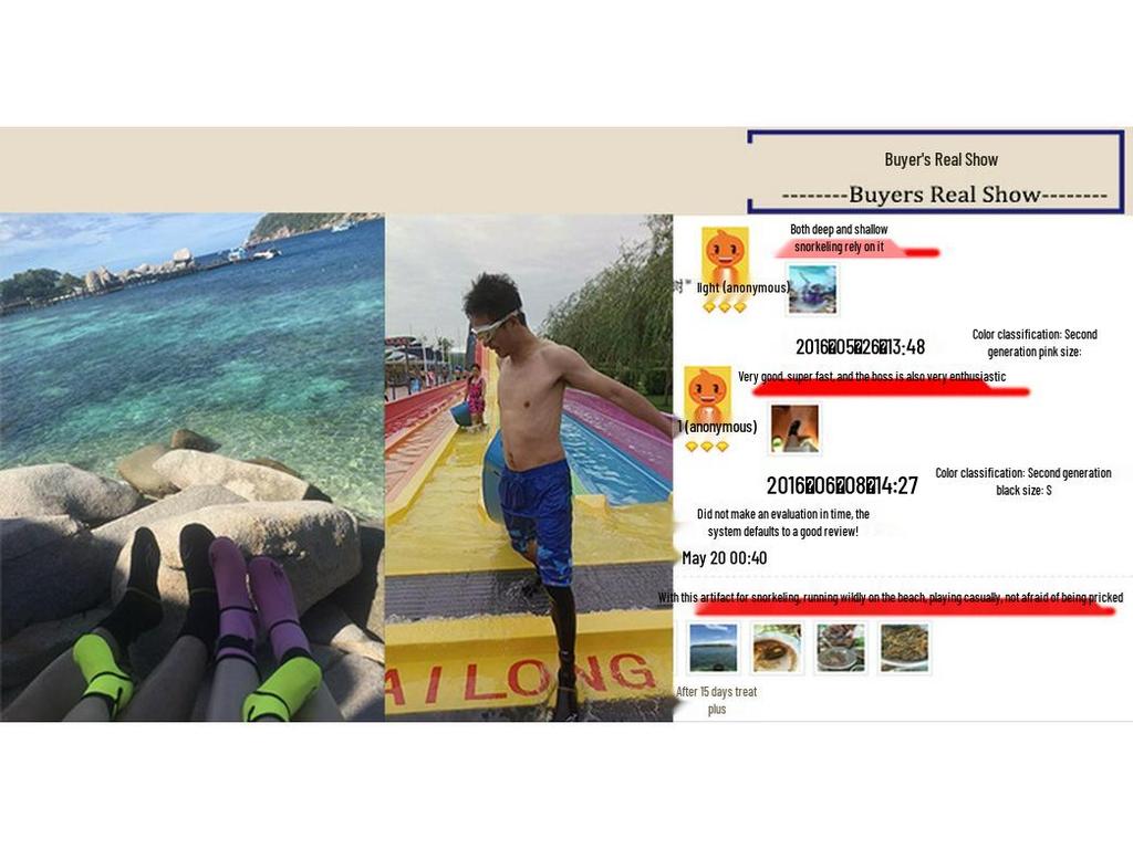 Thickened Non-Slip Snorkeling and Diving Socks with Side Opening - DS-102