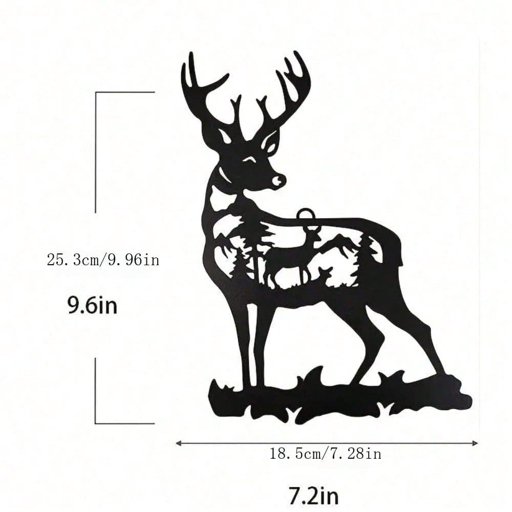 Metall Rentier Silhouette Wandkunst, Hirsch Ast Dekoration, Gartenstecker, Außen Hof Ornament, Weihnachtsgeschenk