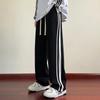 Wassup Sohot Men's Casual Loose Straight-Fit Striped Sweatpants