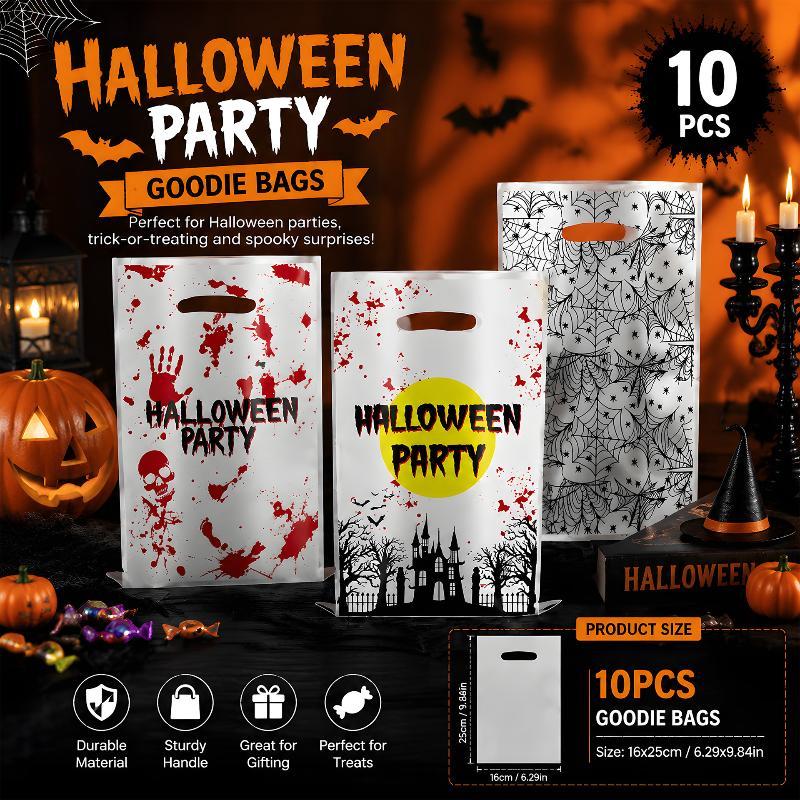 Halloween Treat Goodie Bags 10/30 Pcs Portable Handle Reusable Gift Pouches for Kids Trick or Treat Party Giveaways