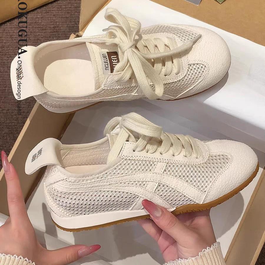 Retro Mesh Casual Moral Training Shoes Women's Summer 2025 New Fashionable Versatile Lace-up Non-slip and Lightweight Forrest Gump Shoes
