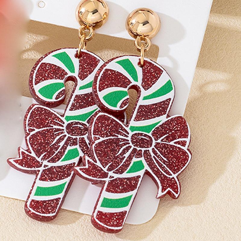 New Christmas Earrings Colored Acrylic Christmas Tree Bell Earrings Fashion Santa Claus Christmas Boots