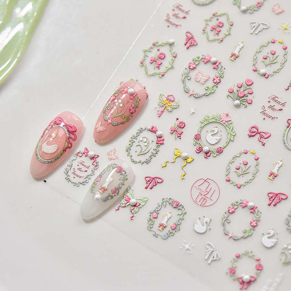 5D Pearl Christmas Nail Stickers Nail Accessories Xmas Nail Decorations Lady/Girls