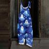 Women Halloween Print Loose Fit Vintage Style Overalls Casual Linen Blend Sleeveless Wide Leg Jumpsuit with Adjustable Straps