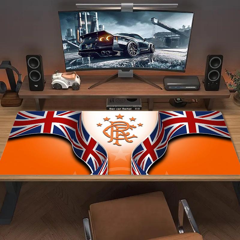 Rangers FC Mauspads Großes Gaming-Tischkissen Rutschfest Laptop Tablet Großes Mauspads XXL Matte Mini-PC Spielmatte Mit Verriegeltem Rand