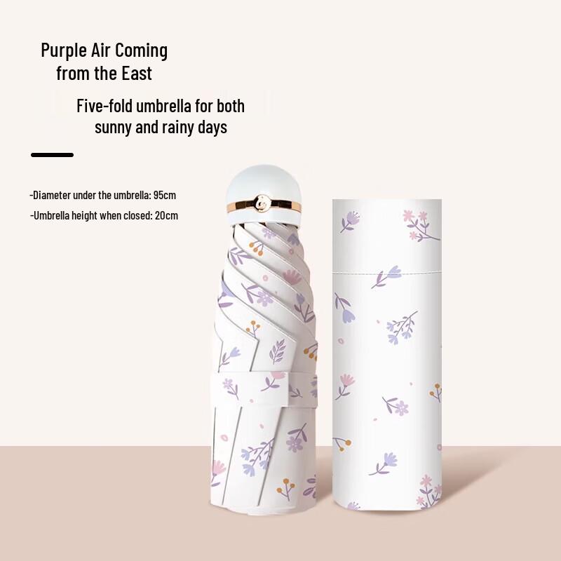 

Red Leaf Floral Print UV Travel Umbrella