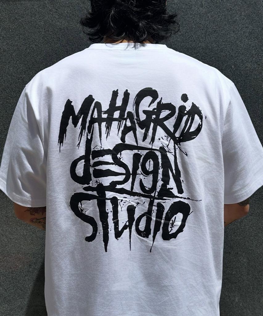 MAHAGRID Slash Logo Tee White(Mg2Fmmt527A)