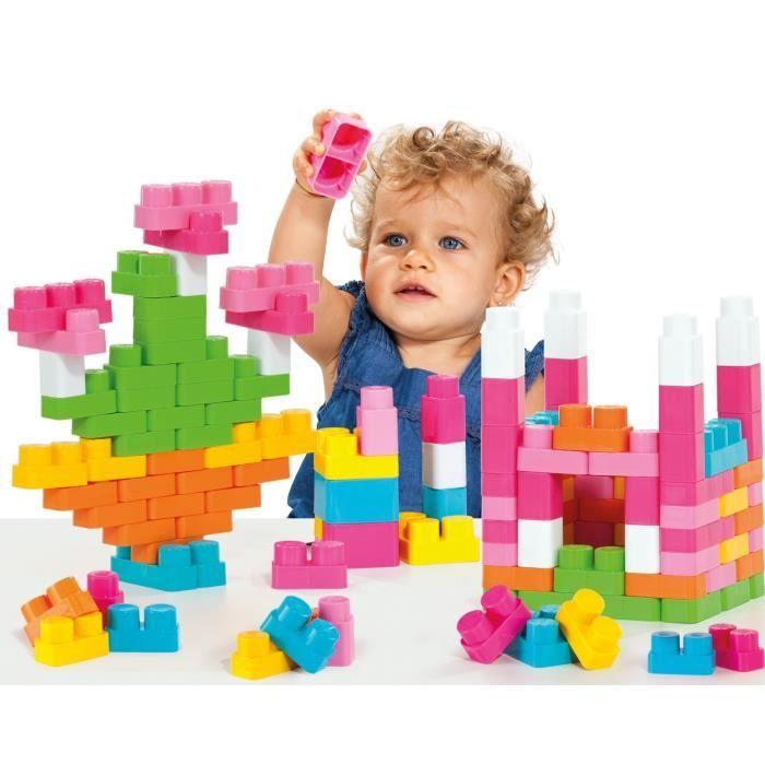 Jouet De Construction - MOLTO - Boîte À Blocs Rose - 90 Pièces - Pour Bébé