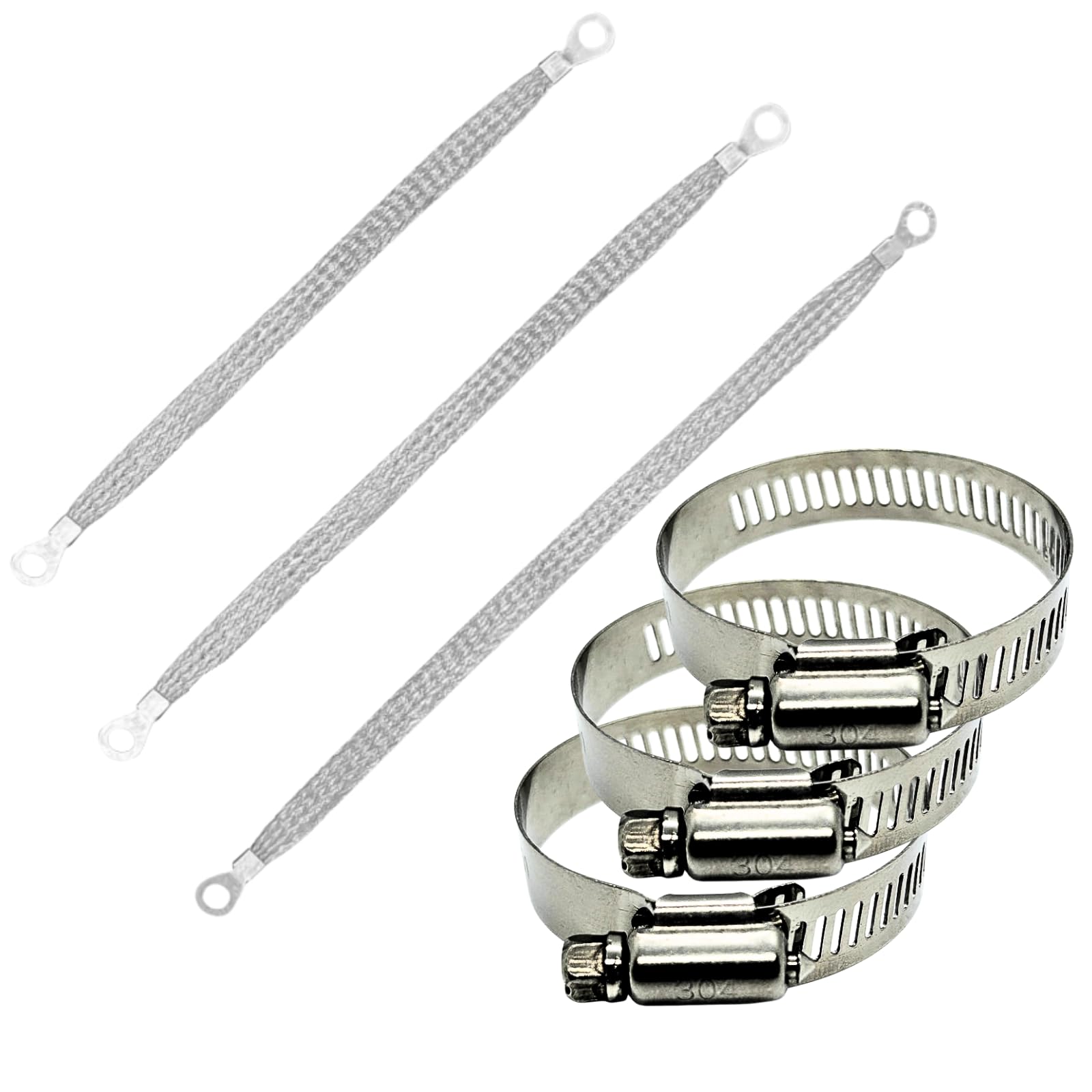 

bellpear Muffler Earthing, 7.9 inches (200 mm), 9.8 inches (250 mm), 11.8 inches (300 200,250,300mm (set of 3)