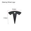 QHW1  3D ABS Car Steering Wheel Logo Sticker Front Head Hood Emblem Rear Trunk Badge For Tesla Model Y Replacement Decals Accessories