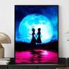 Disney Diamond Painting Elsa and Anna Silhouette Art 5D DIY Rhinestone Diamond Embroidery Cross stitch Home and Wedding Decoration