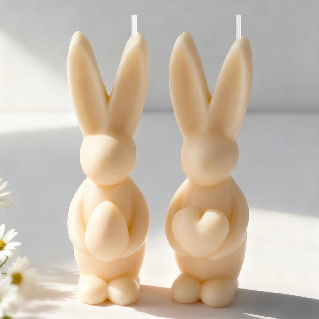 DIY Easter Bunny Egg Silicone Candle Mold Handmade Aroma Gypsum Epoxy Resin Form Mold Soap Candle Making Supplies