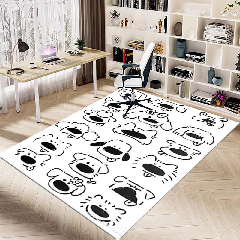 1PC Cartoon Dog Non-Slip Floor Carpet Compatible for Office&Living Room&Bedroom&Dining room - Flat-Weave Machine-W286