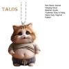 Pot-bellied Dog Cat Hanging Ornament Home Indoor Christmas Tree Car Rearview Mirror 2D Flat Acrylic Big Belly Cartoon Animal Hanging Decoration