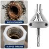 Damaged Bolt Extractor Broken Pipe Tool for 1/2" 3/4" 1" Pipe Screw Thread Valve Disassembly Remover with Universal Hexagonal Handle Effortless