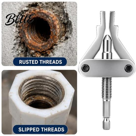 Damaged Bolt Extractor Broken Pipe Tool for 1/2" 3/4" 1" Pipe Screw Thread Valve Disassembly Remover with Universal Hexagonal Handle Effortless