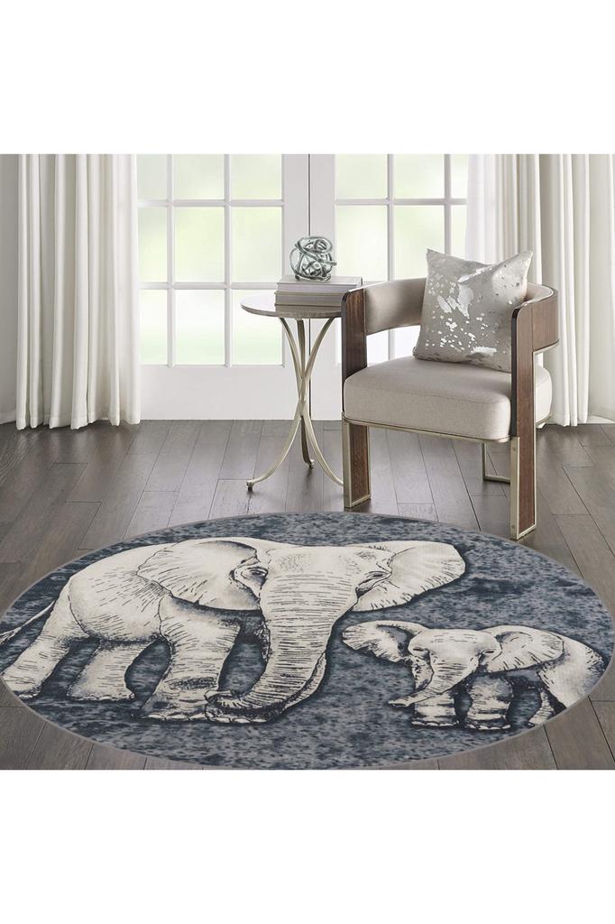 Rovigo Home Washable Round Printed Carpet RHM7126