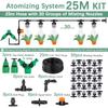 30-10m 60W Self-priming Pump Kit Misting Cooling System 1/4" 4/7mm Adjustable Nozzle Atomizer Sprayer Garden Irrigation Watering