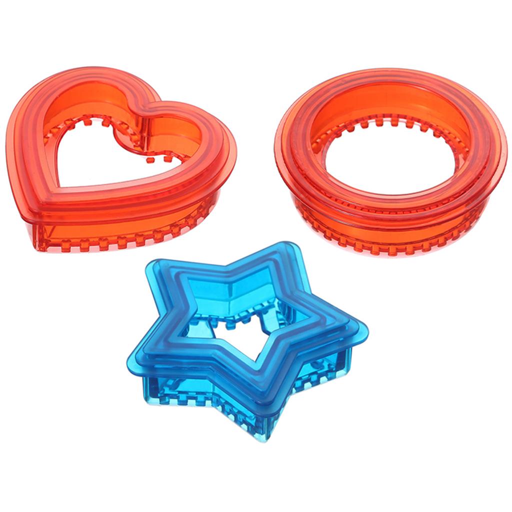 3pcs Sandwich Stencils Food Grade PP Round Star Lone Heart Shaped Thick Durable Sandwich Cutter For Kids Girls