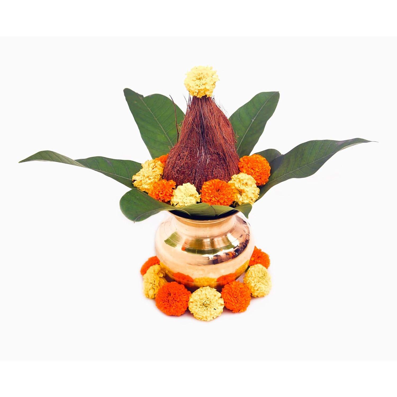 Pure Brass Kalash for Puja87gm(W/C_213ML) | Traditional Lota for Hindu Rituals, Home Temple & Festivals | Handcrafted Puja Pot for Offerings