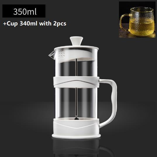 Káva Plastový French Press Home Vysokokapacitní francouzský ruční lis Filtrační konvice Konvice na studené vaření Multifunkční čajník