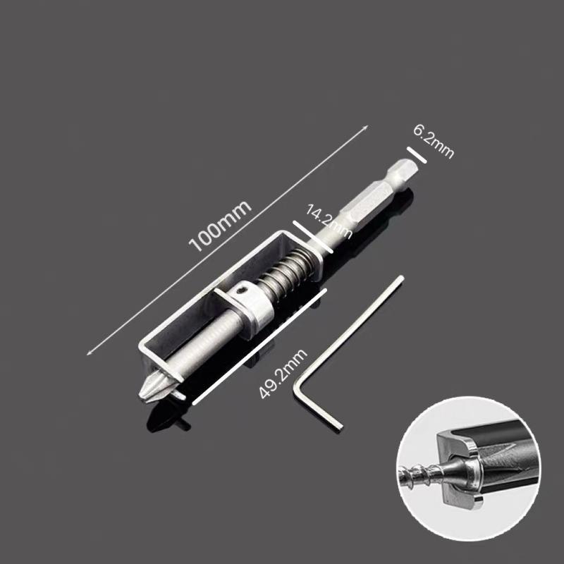 Anti Drop Spring Loaded Screwdriver Bit Fixing Clamp Screw Holder Easy to Use for Home DIY Furniture Assembly Jobs