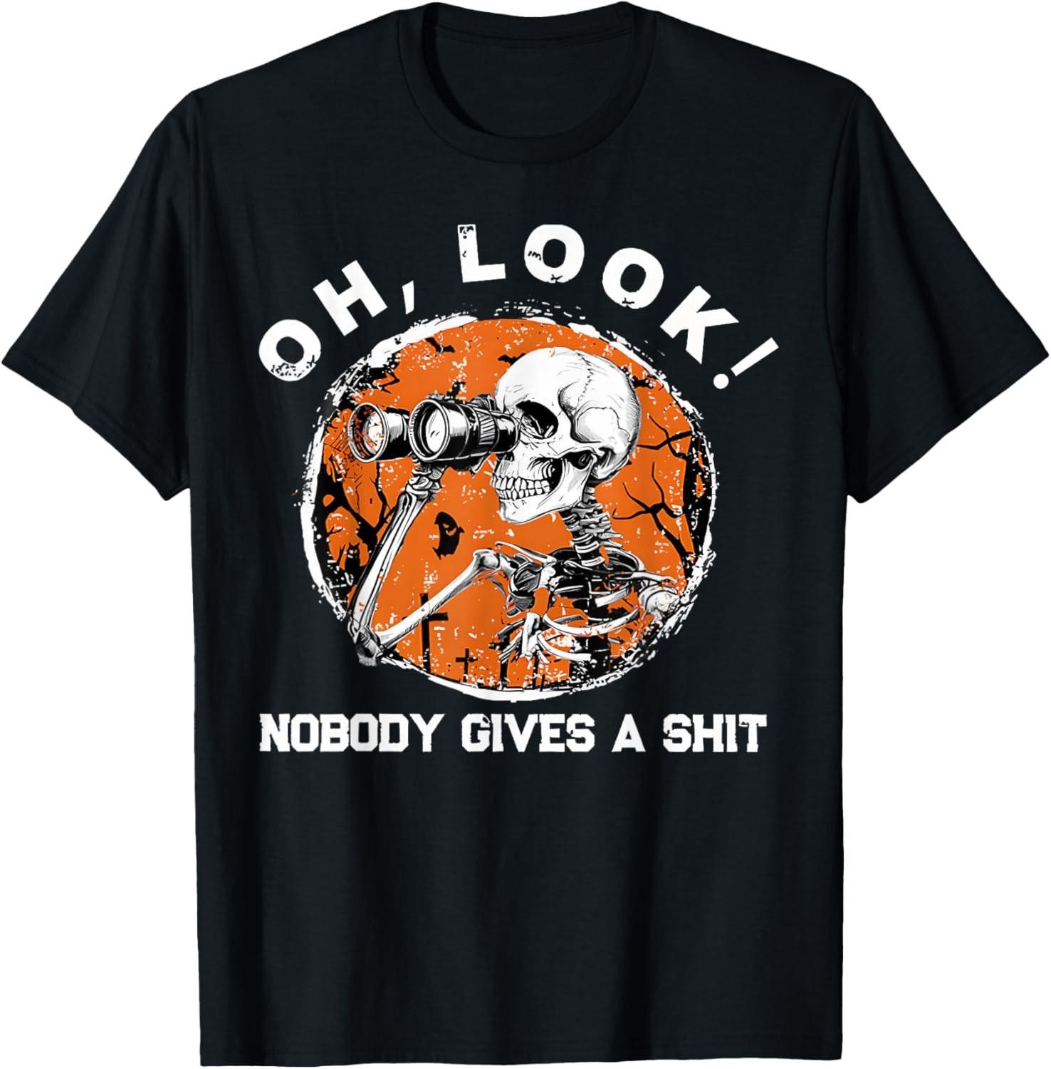 Skeleton Oh Look Nobody Gives A Sht Generation X Unisex T-Shirt S