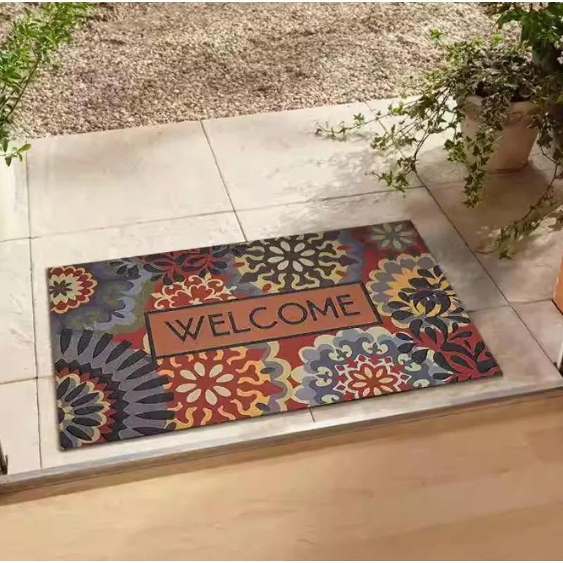 VIKAMA Bohemian Vintage Rug, Small Ethnic Print Rug, Non-Slip Decorative Mat For Chair Sides, Bed Sides, And Entryways