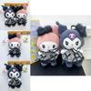 Cute Plush Cartoon Backpack For Girls Soft Material Zipper Closure Spacious Interior Black Pink