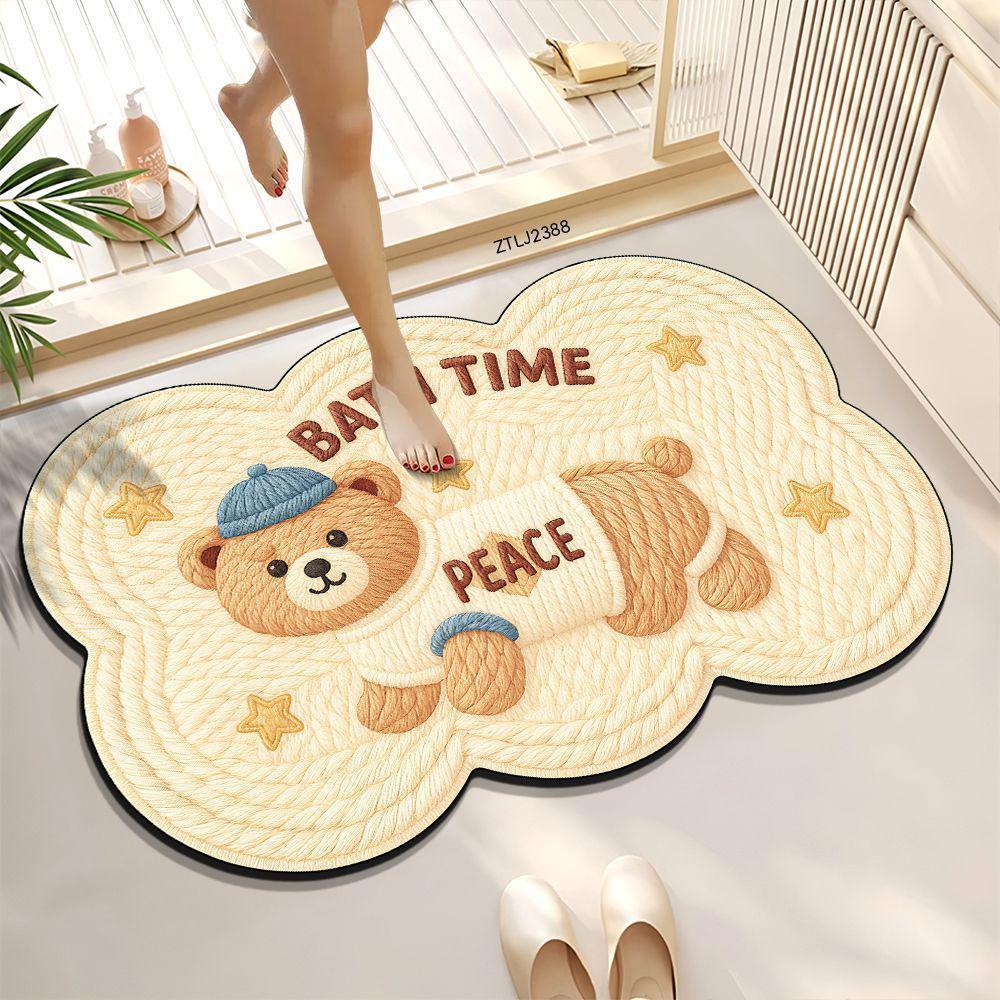 

Милый мультяшный коврик для ванной из диатомовой земли - Впитывающий, Противоскользящий и Легко чистящийся 40x60cm (Diatomaceous Earth)