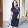 Women's Short-Sleeve Bow-Knot Formal Work Dress