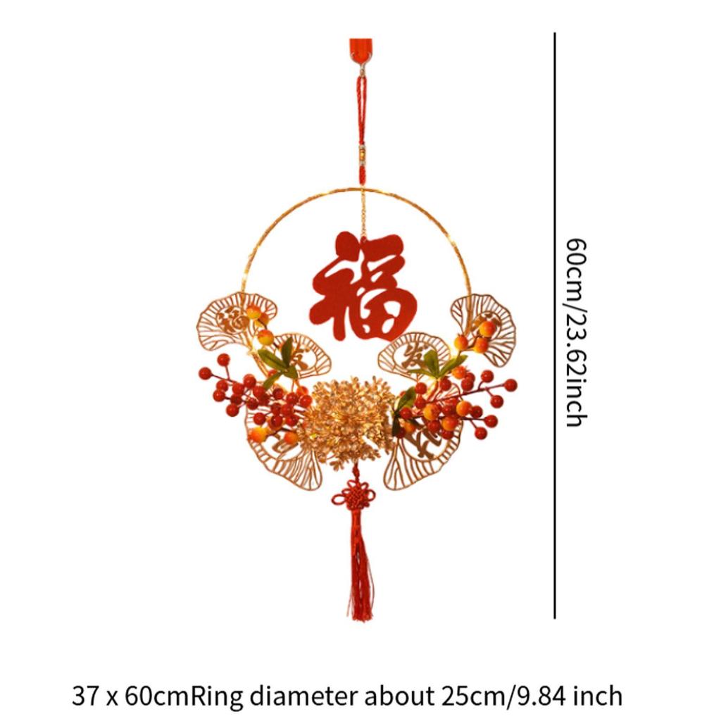 Chinese New Year Wreath LED Wreath with Lights DIY Making Material Spring
