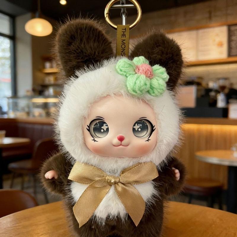 Soft And Fluffy Rabbit Plush Keychain/Bag Charm – Cute Cartoon Doll Pendant Holiday Gift