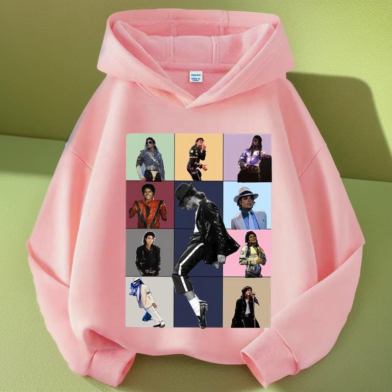 Michajackson Bad Album Print Kids Hoodie, Unisex, Vintage Hip Hop Pullover Hooded Sweatshirt, Casual Streetwear Top