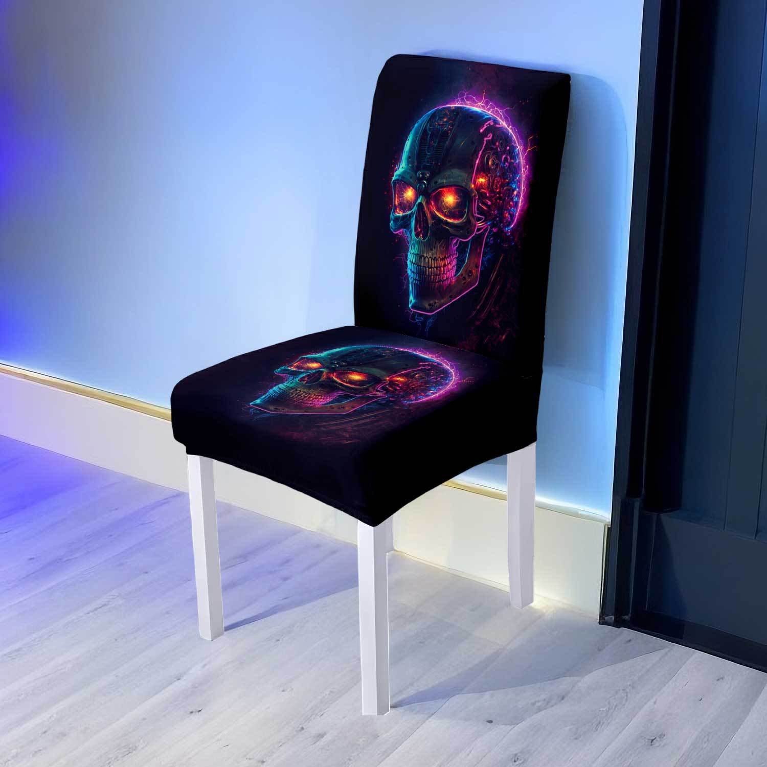 

Elastic Chair Cover Dustproof Non-Slip Durable Skin-Friendly Integrated Backrest Chair Cover Halloween Holiday Chair Protector 1 pc