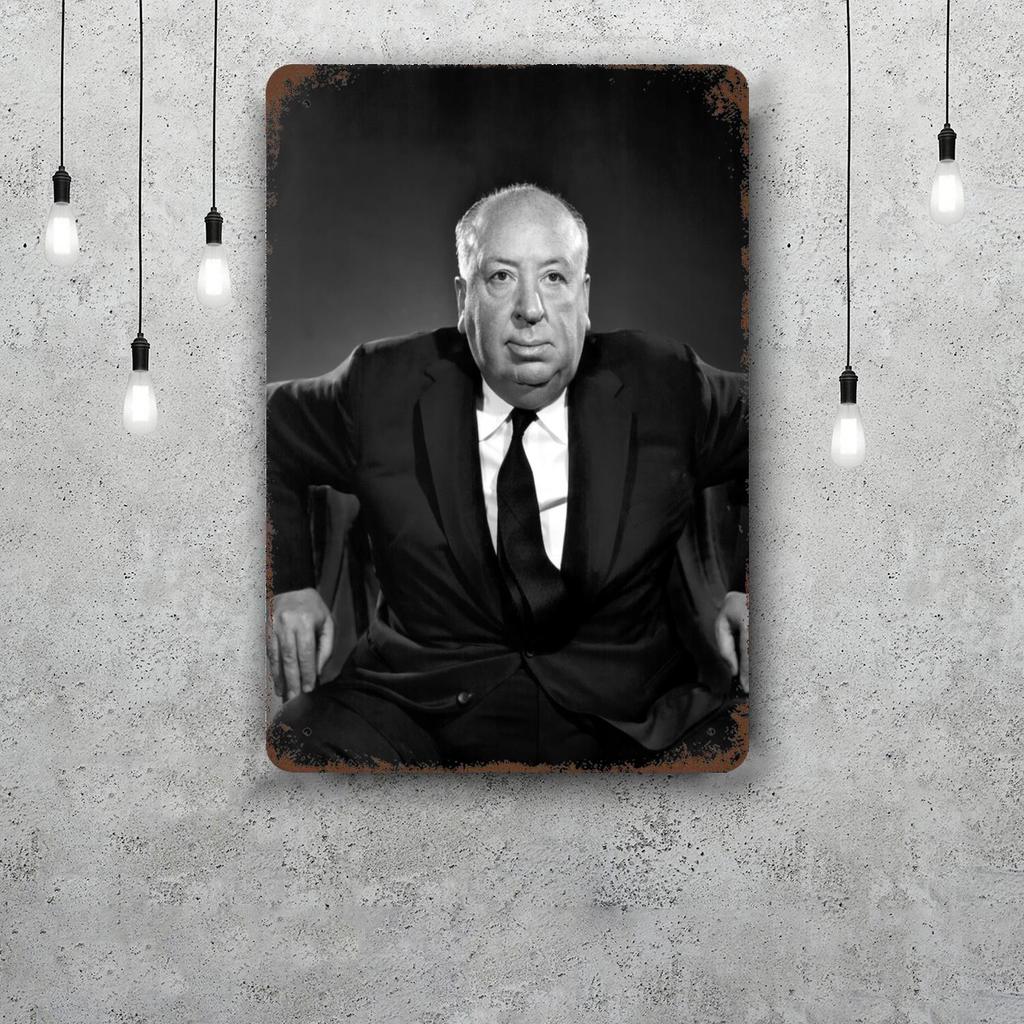 Alfred Hitchcock Decor Vintage Metal Signs Tin Signs Captain Poster Decor for Bar Pub Club Man Cave Wall Decoration