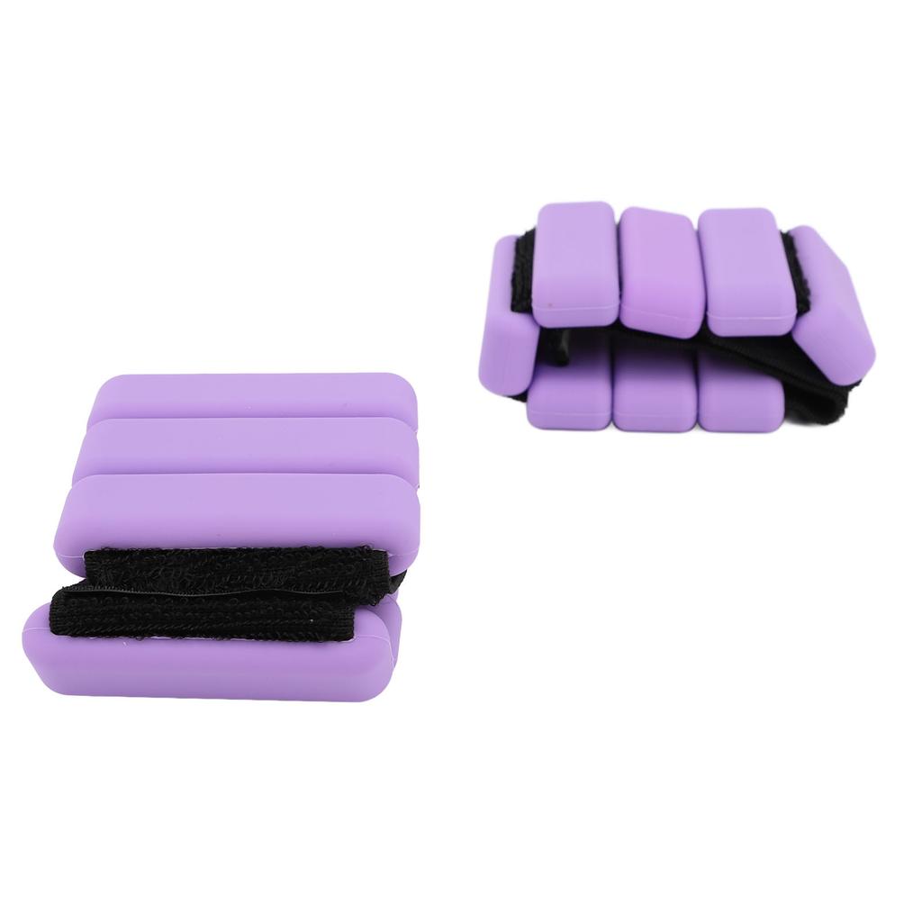 1Pair 2lb Wrist Ankle Weights Silicone Wearable Workout Weights for Exercise Running Fitness Purple