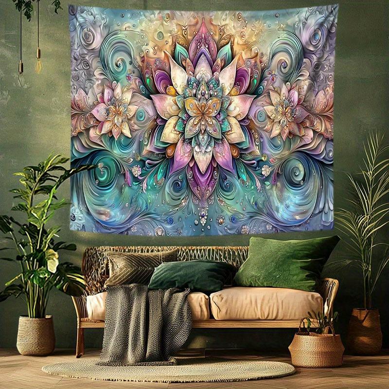 Mandala Flowers Digital printing polyester wall tapestry suitable for use in living rooms bedrooms offices bars party