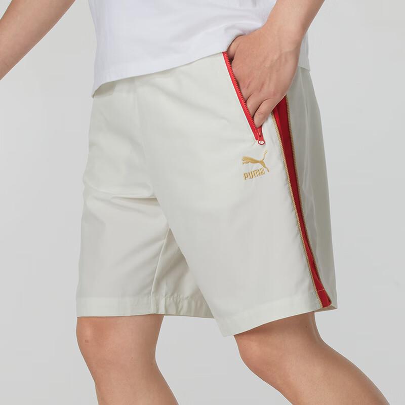 Puma Breathable Lace-Up Mid-Waist Comfortable Fashion Five-Point Outdoor Casual Shorts Men Shorts Off-White 629233-65
