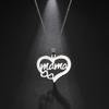 Lemegeton Mama Letter Necklace For Women Super Papa Mom Dad Pendant Stainless Steel Chain Choker Necklace Jewelry Mother's Day