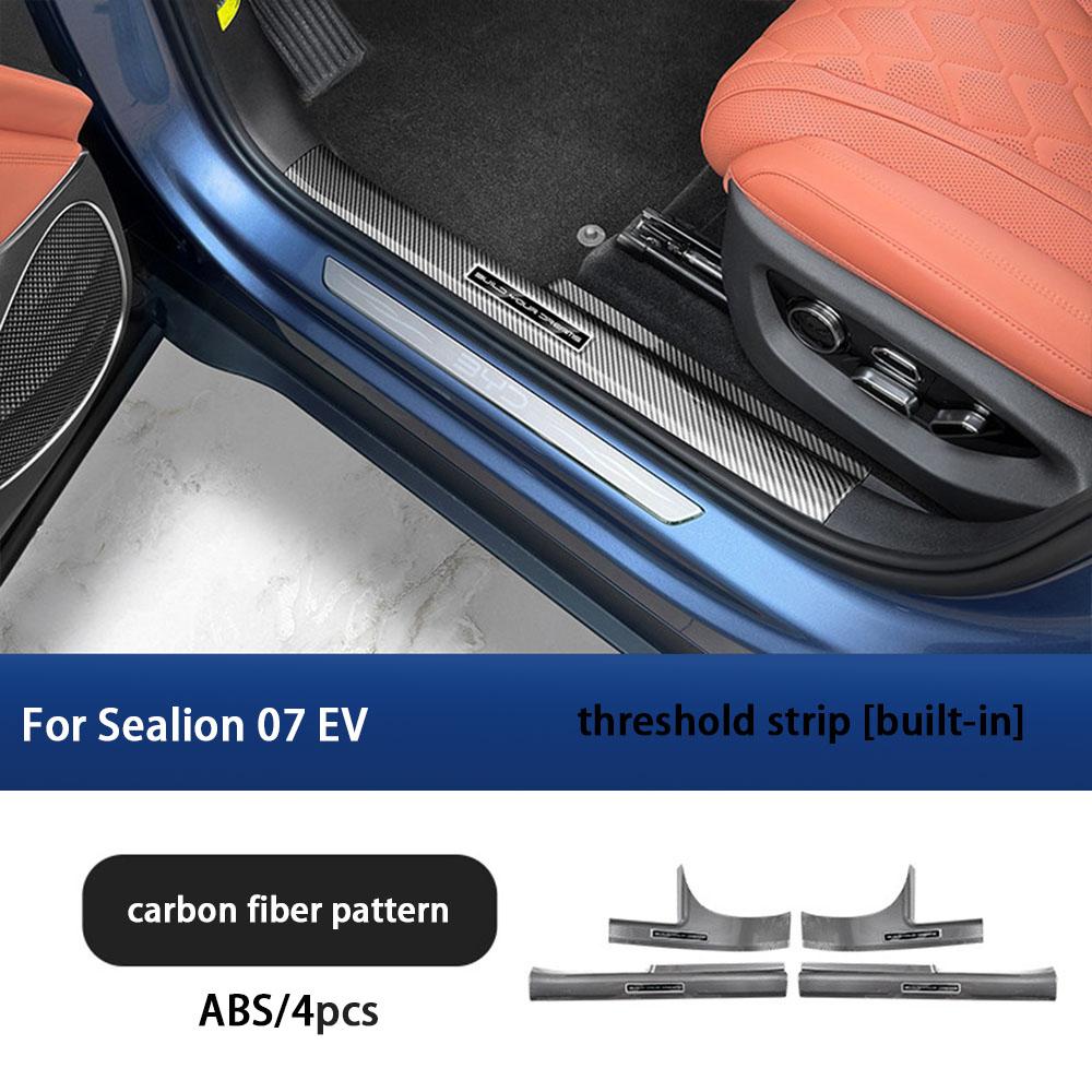 For BYD Sea Lion 07 EV Threshold Strip Refitted Carbon Fiber Threshold Rear Guard Flat Noodles Decorative Welcome Pedal