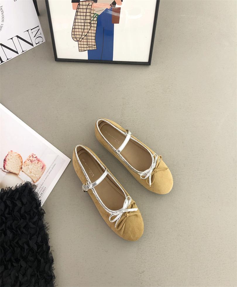 

Inner height increase~ French evening breeze bow square head Mary Jane single shoes women s shoes 2025 new models 39 жовтий