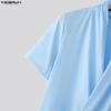 INCERUN Sommerliche Herren-T-Shirts mit V-Ausschnitt, kurzen Ärmeln und gekreuzter Vorderseite
