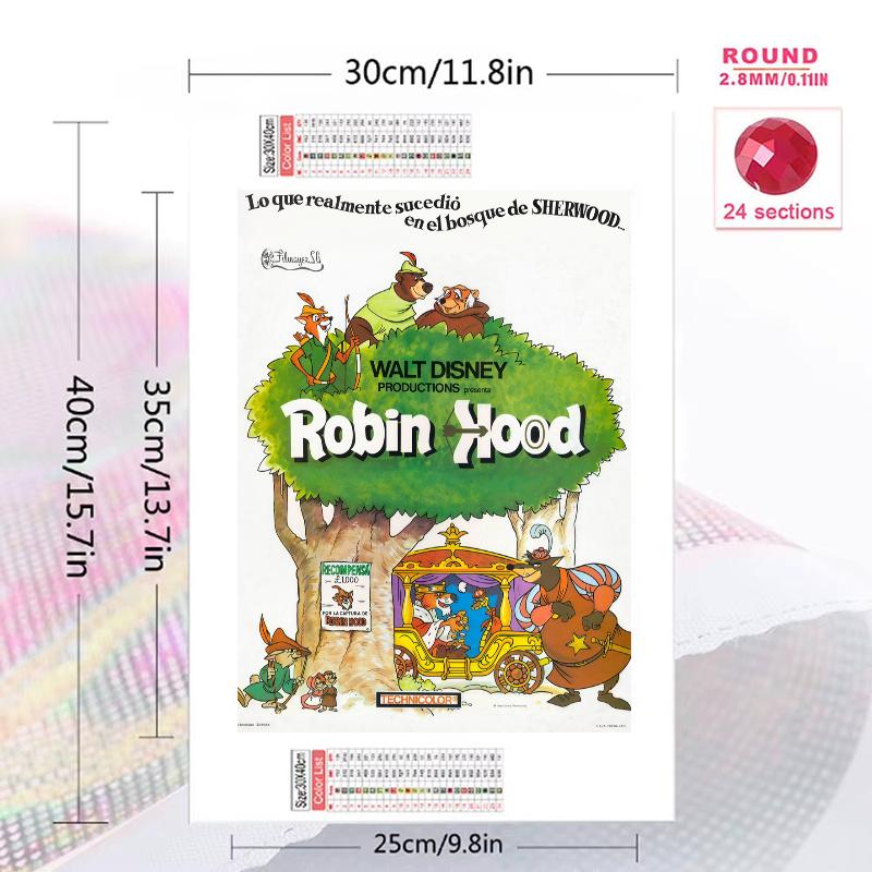 Robin Hood 100% Round Full Drill 5D DIY Diamond Painting Embroidery Cross Stitch Rhinestone Décor